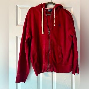 Ralph Lauren Red Hoodie with Navy Label Men’s